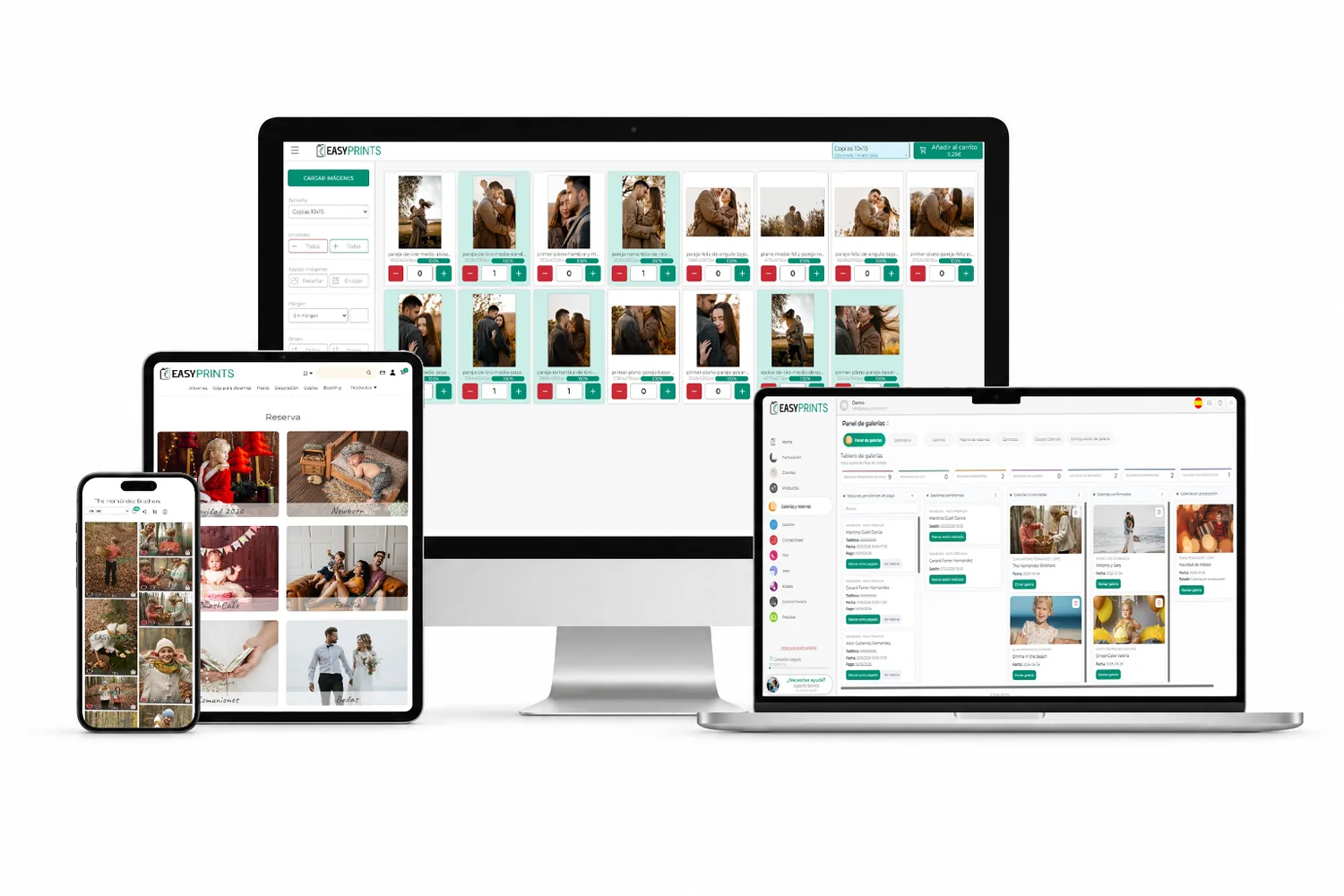 Easy-Prints para fotógrafos en ordenador, tablet y móvil