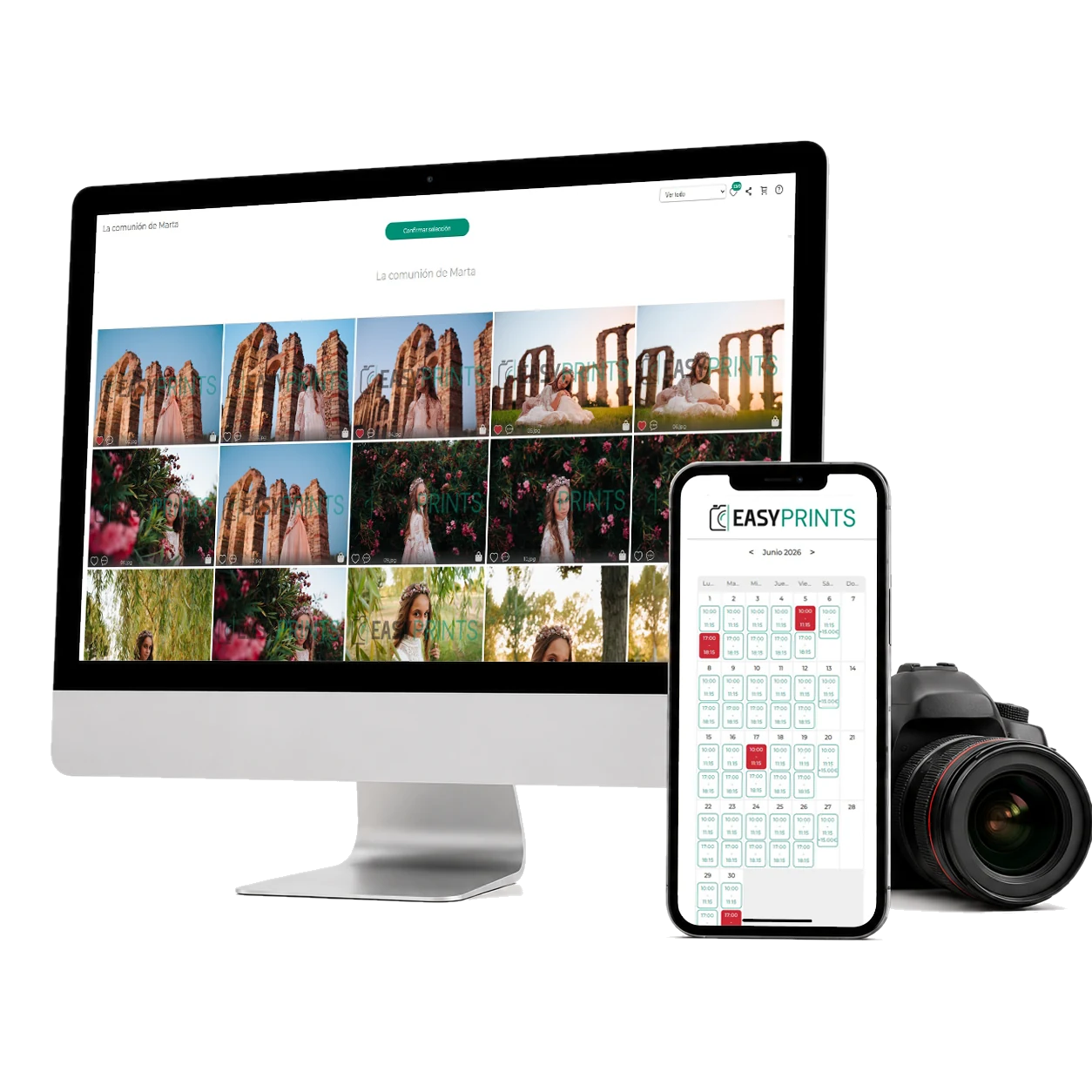 Galería online Easy-Prints visible en ordenador y móvil