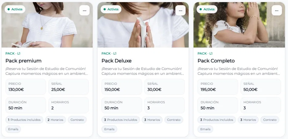 Packs de sesiones configurables en Easy-Prints