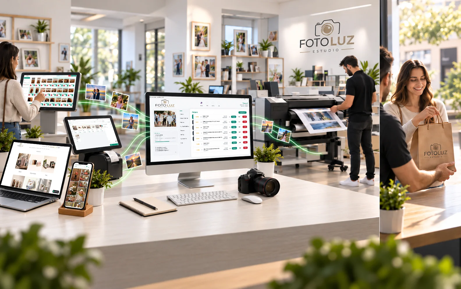 Flujo Easy-Prints desde venta y pedido hasta producción y entrega