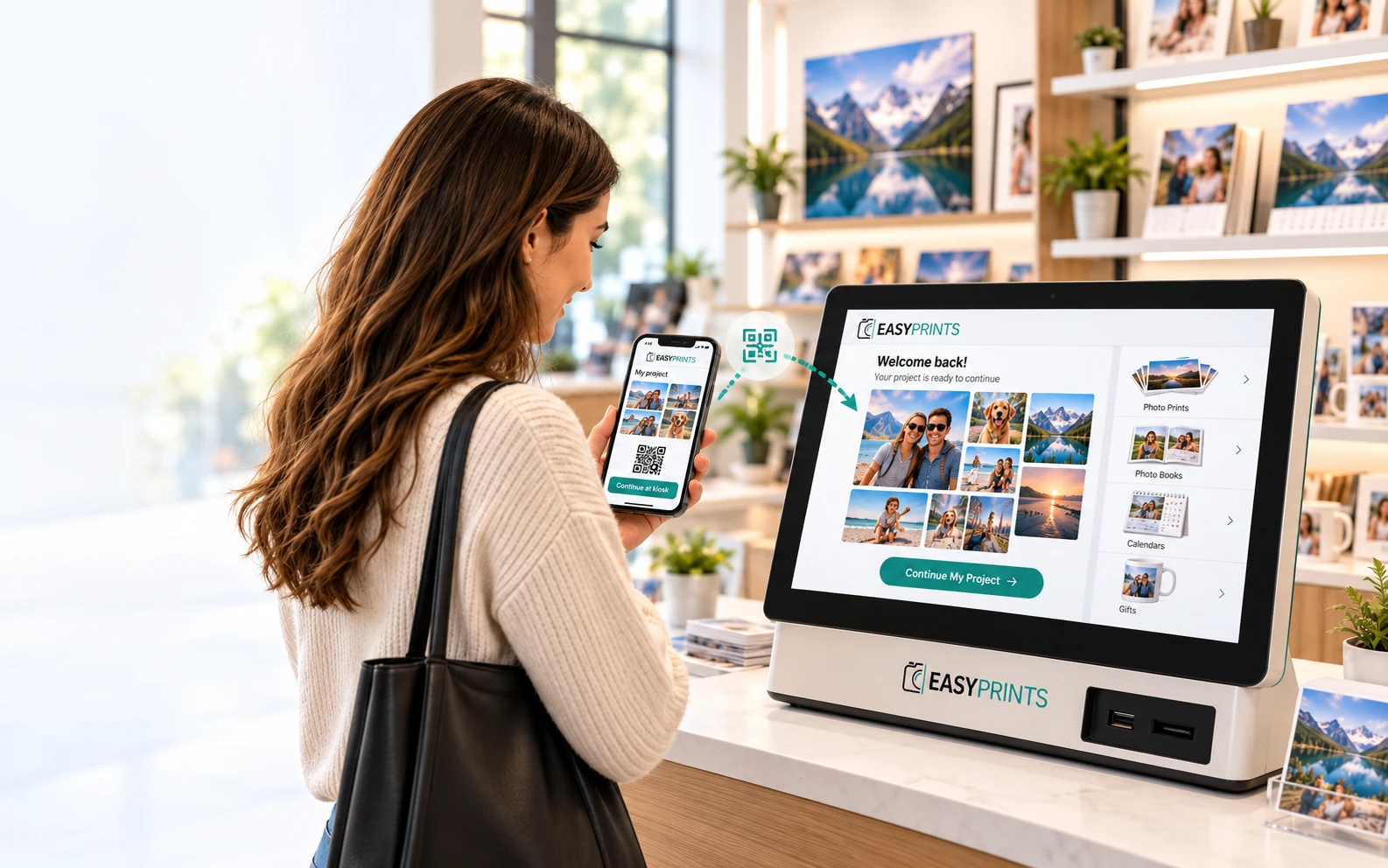 Zu Hause beginnen. Am Kiosk weiterarbeiten.