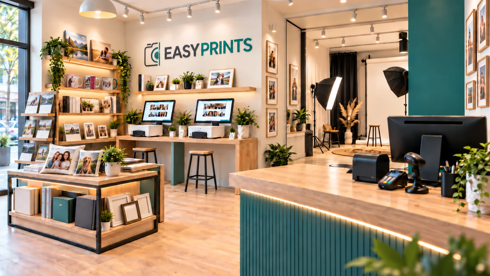 Representación de una tienda de fotografía y producción