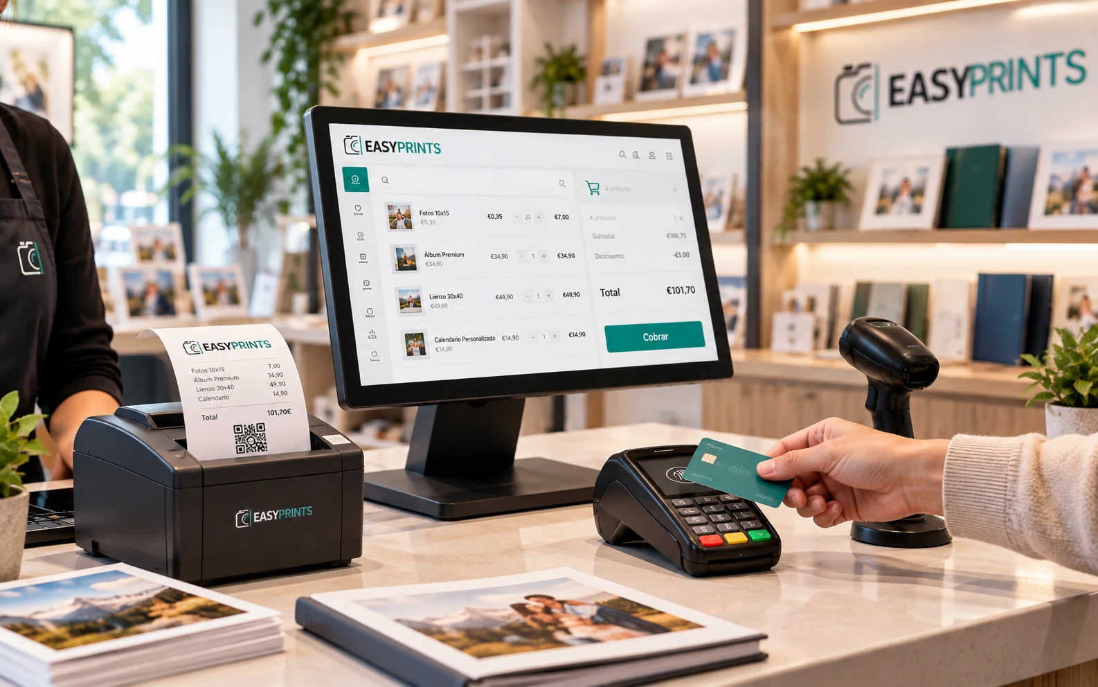 Easy-Prints POS to control cash, payments and counter sales