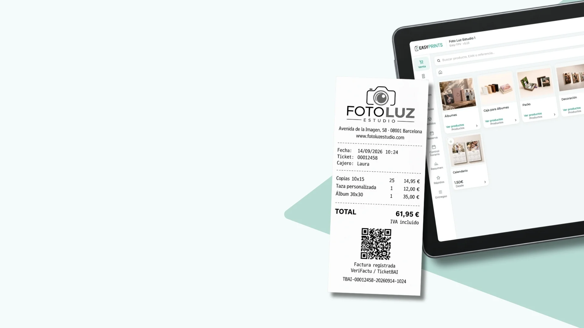 Facturación Easy-Prints con TPV, ticket con QR, VeriFactu y TicketBAI