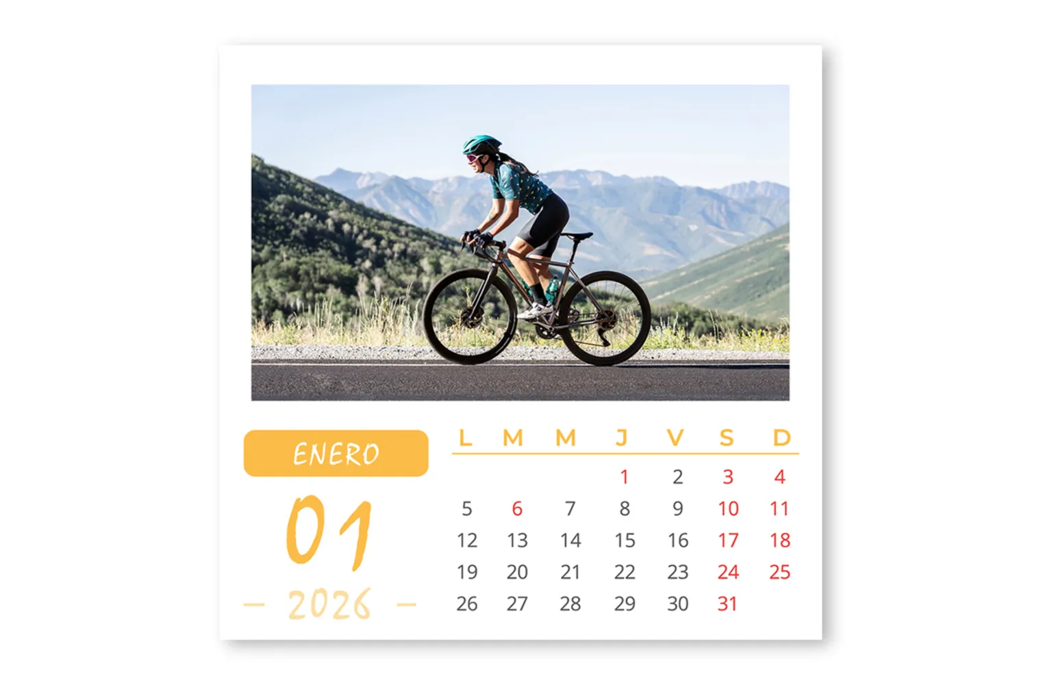 Calendario Sobremesa Amarillo