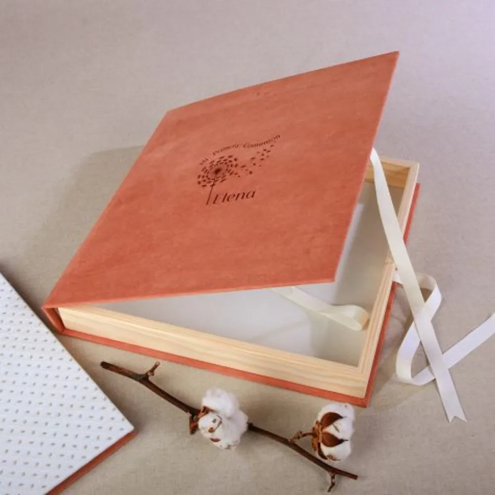 Caja Madera Lazo Personalizada