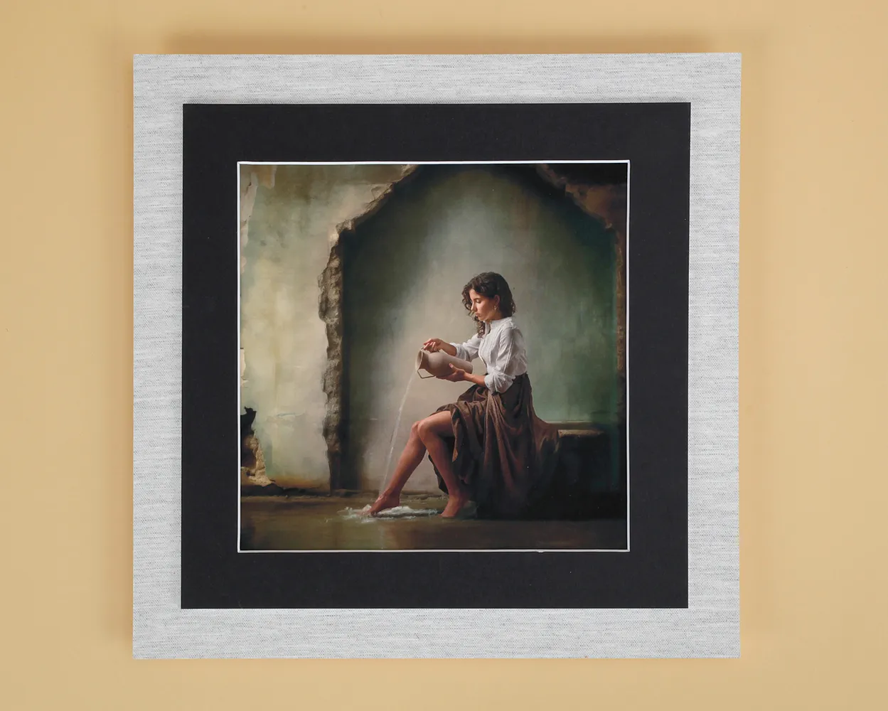 Cuadro passe-partout y textura