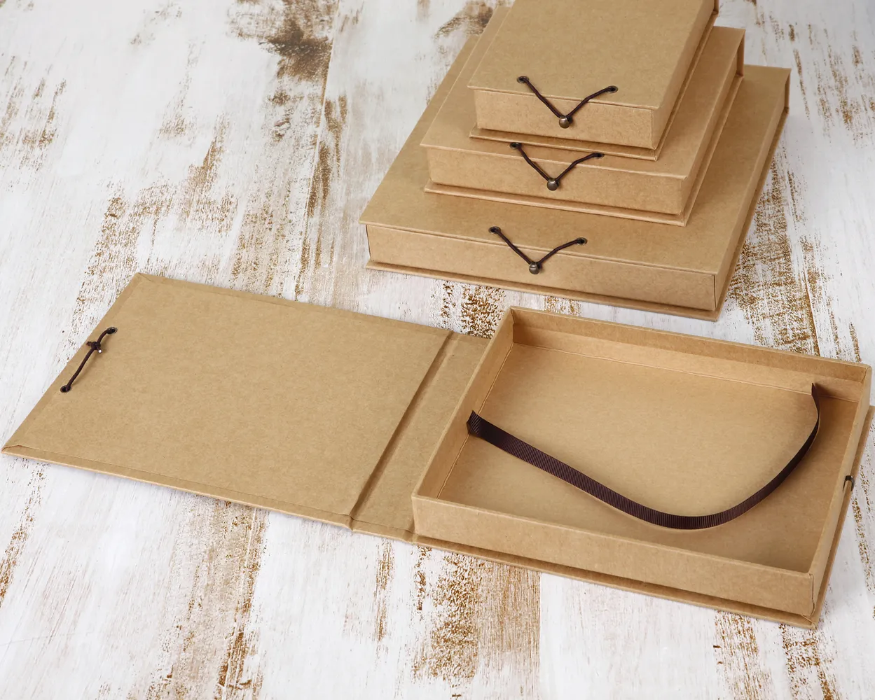 Caja kraft para fotos, sin apartado