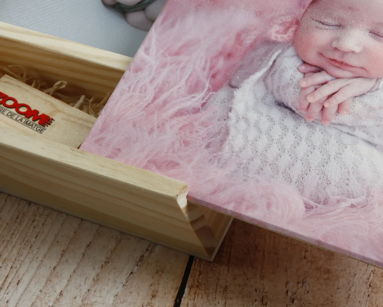 Cajas de madera con hueco - Tapa de madera con Foto