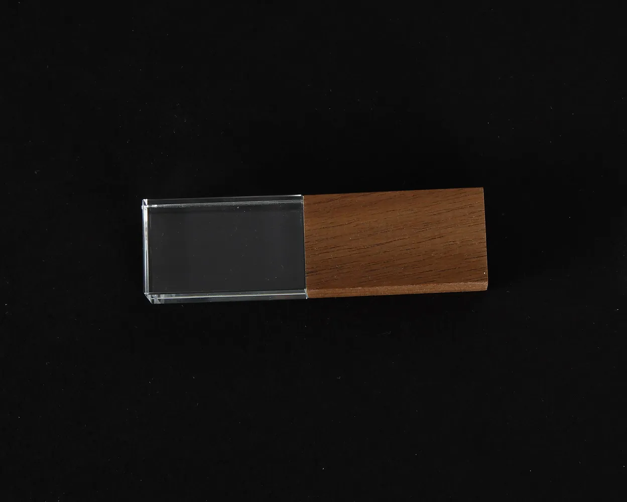 USB Cristal madera - metal