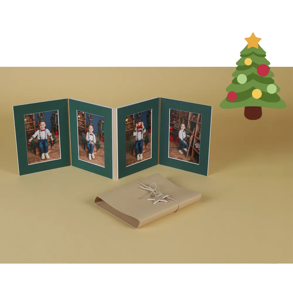 Christmas Acordeón passe-partout en Piel Reciclada