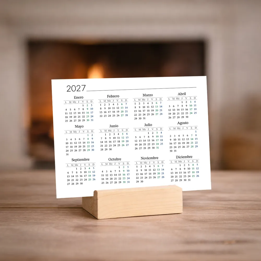 Calendario rígido  con taco