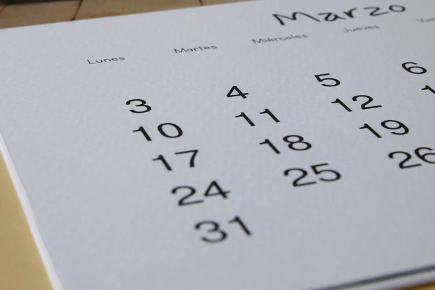 Calendario de pared