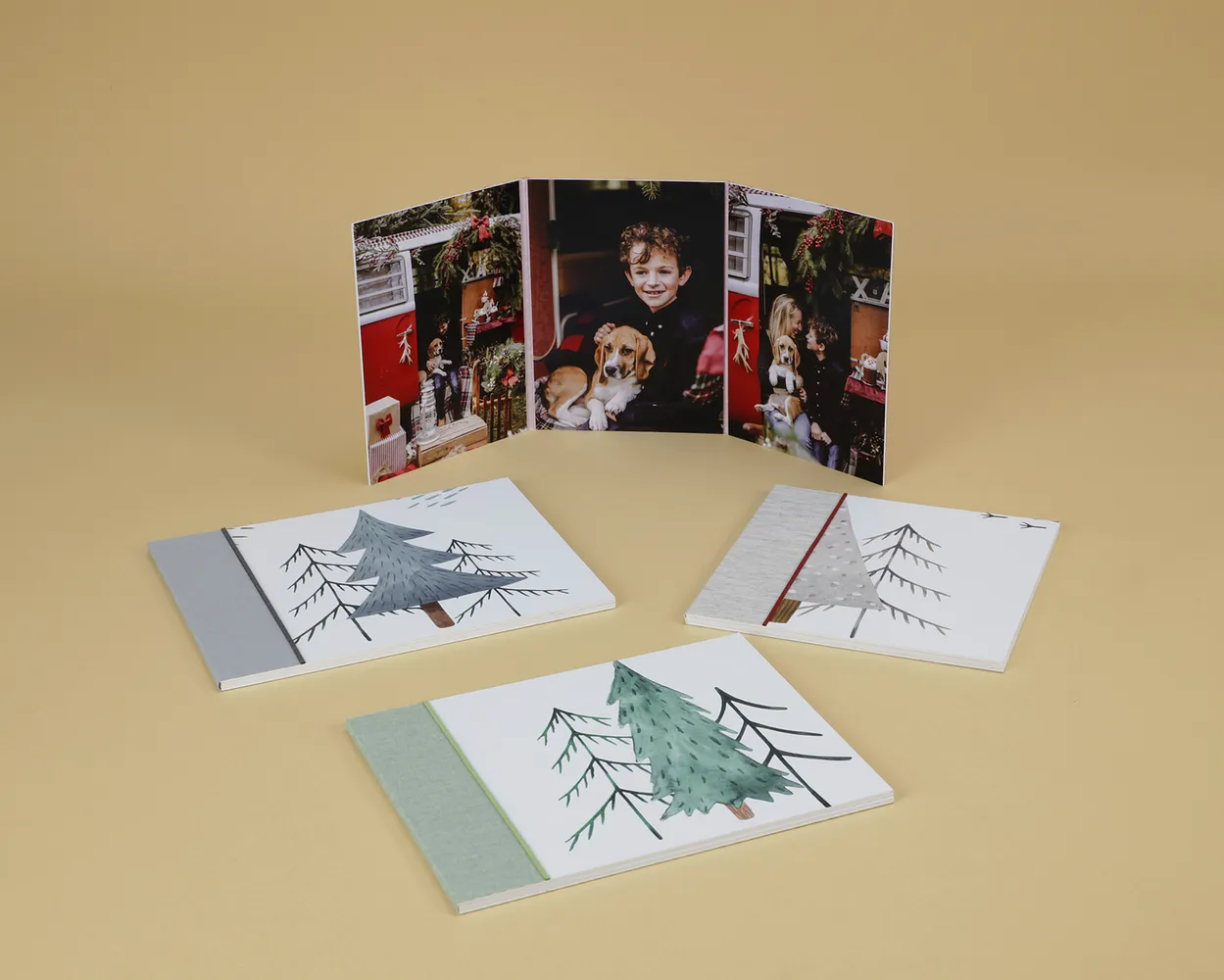 Weihnachts-Diptychen, -Triptychen und -Quadriptychen Baum