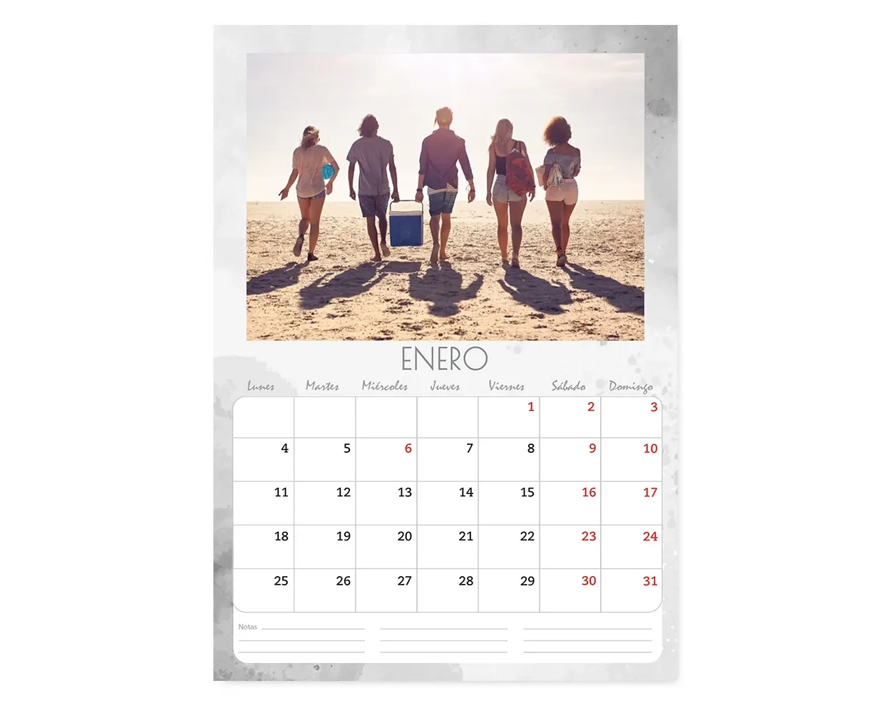 Calendario Mensual Negro