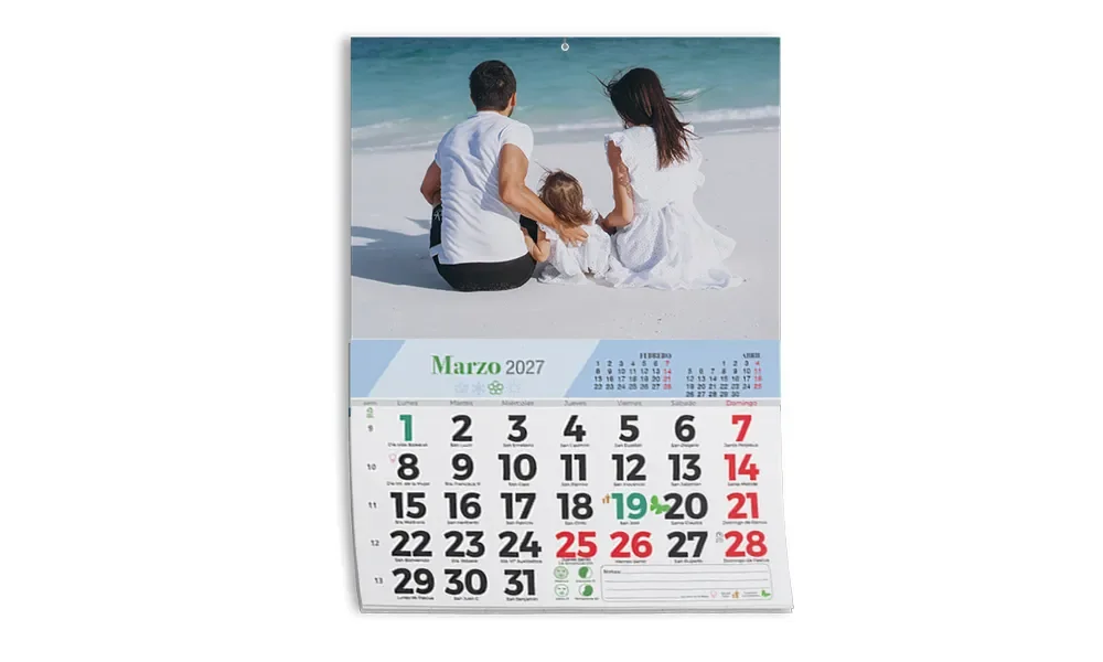 Calendario Anual con Faldilla