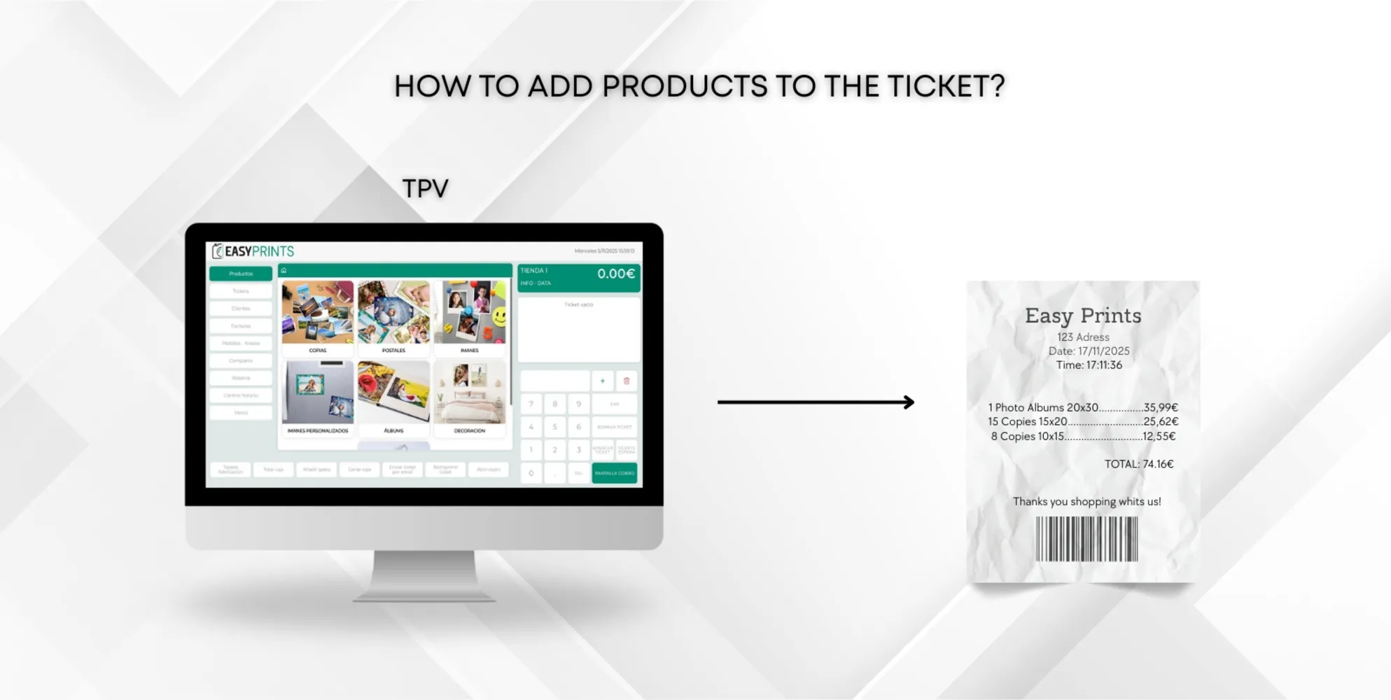 Cómo añadir productos al ticket